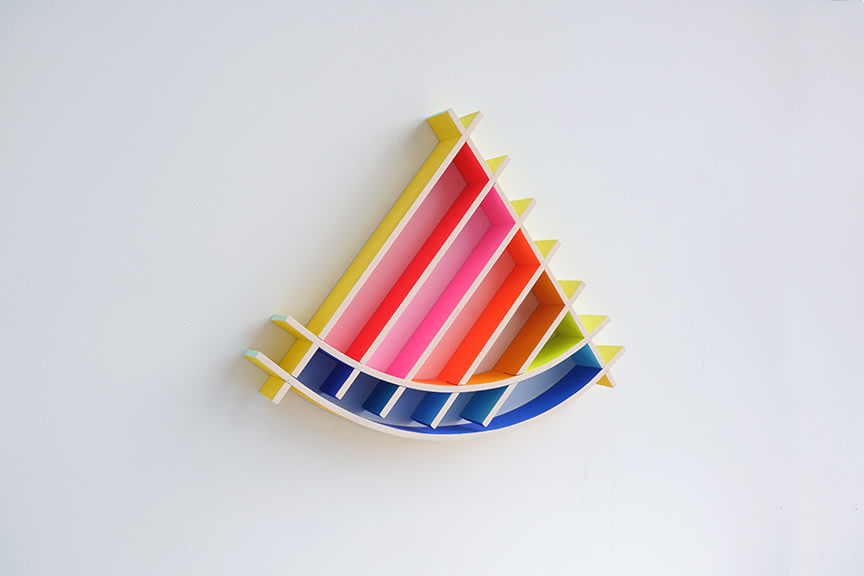chiaozza Sun Slice, 2017 Acrylic on wood 14 x 16 x 2 in. / 35.6 x 40.6 x 5.1 cm.
