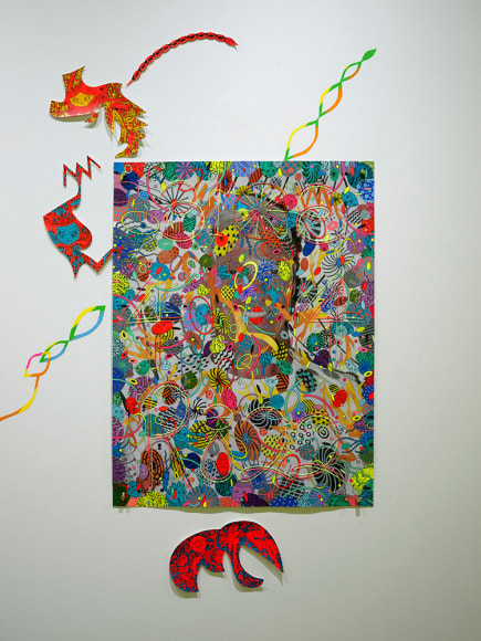 Dex Fernandez paint and embroidery on photograph