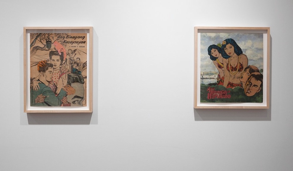 Dina Gadia paper collage installation view