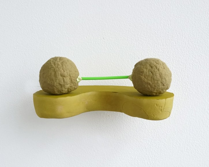 chiaozza Lumpy Spheres in Tension, 2017 Acrylic and rubber on paper pulp and pigmented concrete 2 &frac12; x 5 &frac12; x 3 in. / 6.4 x 14 x 7.6