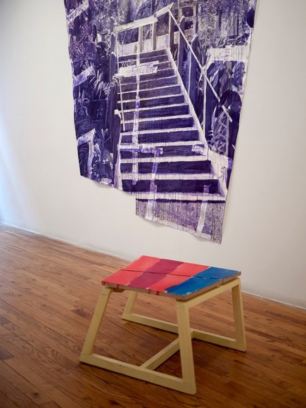 Björn Meyer-Ebrecht Uprising installation view of drawings and wood platforms