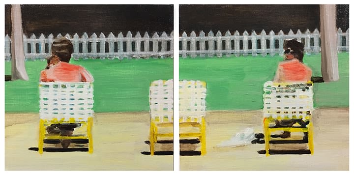 mark mann Irish Twins, 2016 Acrylic on two wood panels 10 x 20 inches overall