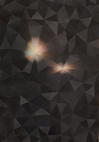 Takuji Hamanaka Moon Night, 2017 Japanese woodcut and washi paper collage 14 3/8 x 10 inches