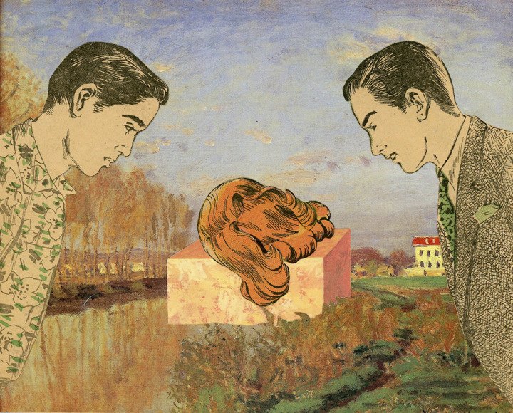 Dina Gadia The Art and the Viewer Trying to Be Critical, 2015 Collage 6 7/8 x 8 1/4 in. / 17 x 21 cm.