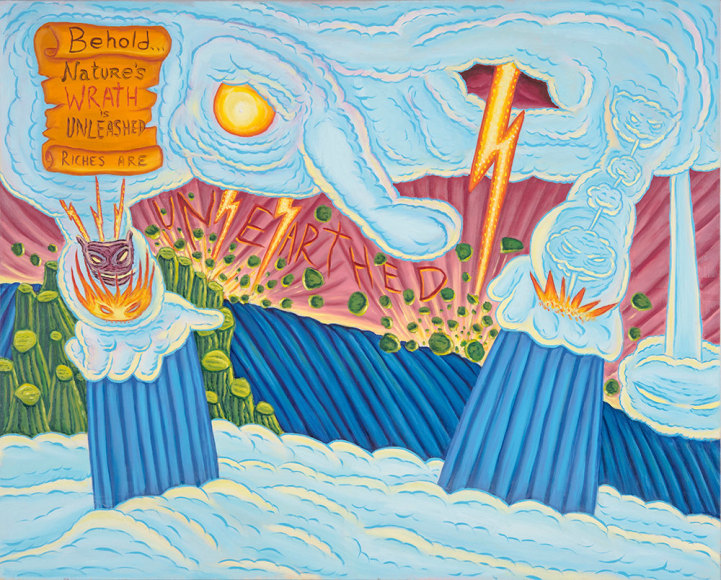 David Sandlin Behold Nature’s Wrath, 2016 Oil on canvas 46 x 60 in. / 116.8 x 152.4 cm.