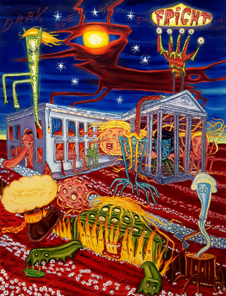 David Sandlin Fright House, 2018 Oil on canvas 52 x 40 in. / 132.1 x 101.6 cm.