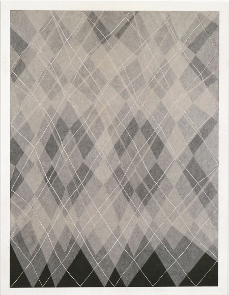 Takuji Hamanaka ​Argyle, 2008 Japanese woodcut with Gampi paper collage 12 1/4 x 10 in. / 31.1 x 25.4 cm.