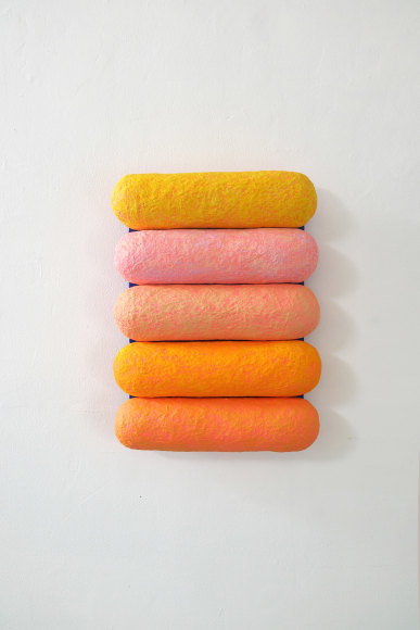 Chiaozza Sun Stack, 2019 Acrylic on paper pulp 18 x 13 x 3 ½ in. / 45.7 x 33 x 8.9 cm.
