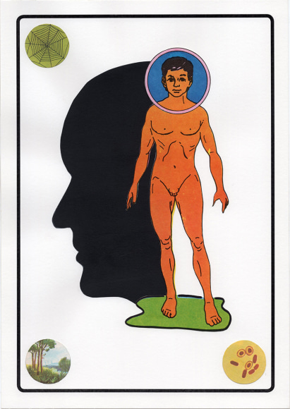 dina gadia Sign for an Institution 1, 2017 Collage and laser print 11 1/8 x 8 1/4 in. / 28 x 21 cm.