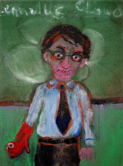 Danny Licul Sock Puppet Presentation (#14), 2012 Acrylic and oil on canvas 12 x 9 in. / 30.5 x 22.9 cm.