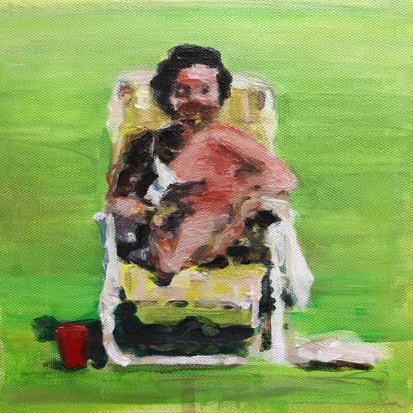 mark mann O.U.P. - Arlene, 2018 Acrylic on canvas 8 x 8 inches (framed)