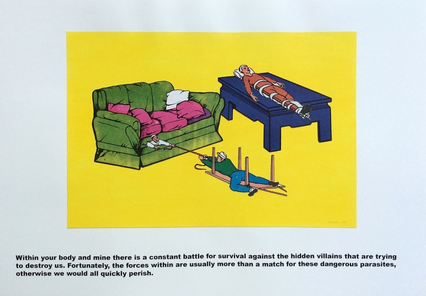 dina gadia Living Area- Challenging The Capacity, 2017 Collage, laser print and acrylic 11 5/8 x 16 1/2 in. / 28.7 x 42 cm.