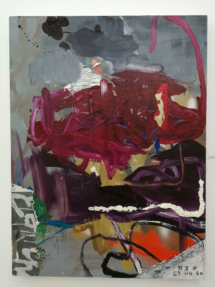 Thaiwijit Puengkasemsomboon Untitled (Purples), 2017 oil and spray paint on canvas 47.2 x 35.4 in (120 x 90 cm)