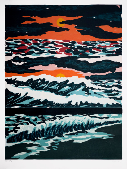 Richard Bosman Tropical Sunset, 1987 Linocut