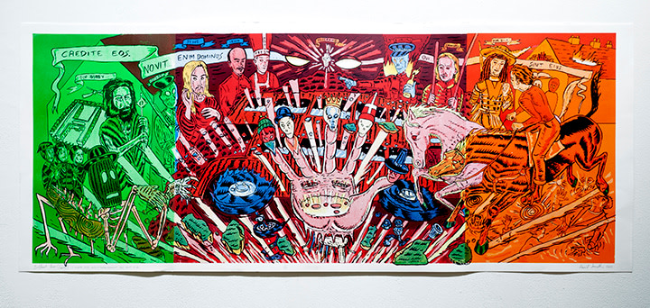 david sandlin belfaust bus caedite eos color screenprint