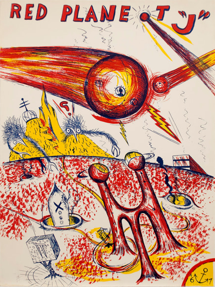 H.C. Westermann ​Red Planet &quot;J&quot;, 1967 Lithograph 30 x 22 1/2 in. / 76.2 x 57.2 cm. Edition of 50