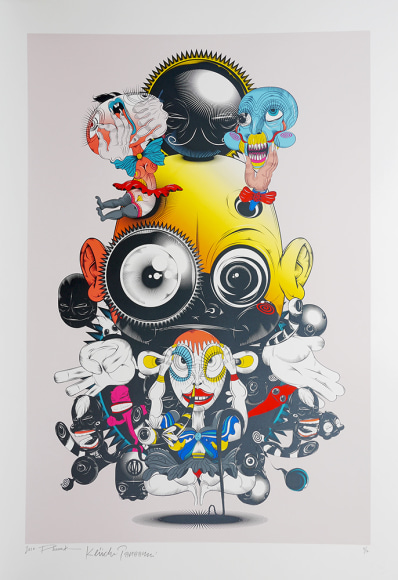 PHUNK (Collaboration with Keiichi Tanaami) Creatures of Eccentricity 2 - Night, 2010 Screenprint on Kakita paper with hard gloss and pearl effect