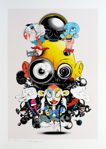 PHUNK (Collaboration with Keiichi Tanaami) Creatures of Eccentricity 2 - Day, 2010 Screenprint on Kakita paper with hard gloss and pearl effect