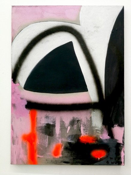 Thaiwijit Puengkasemsomboon Untitled (pink, black, orange), 2017 oil on canvas