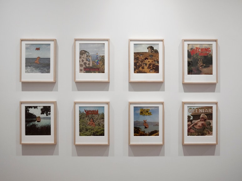 Dina Gadia paper collage installation view