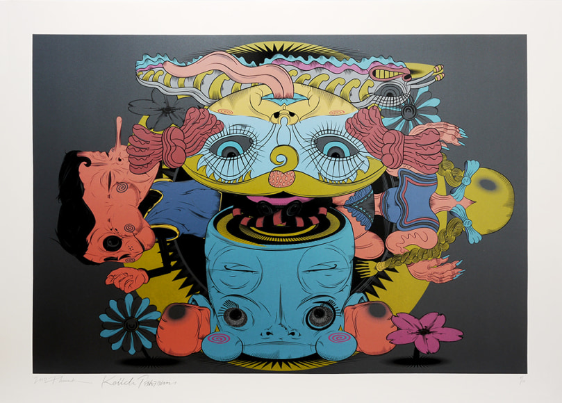 PHUNK (Collaboration with Keiichi Tanaami) Creatures of Eccentricity 1 - Night, 2010 Screenprint on Kakita paper with hard gloss and pearl effects