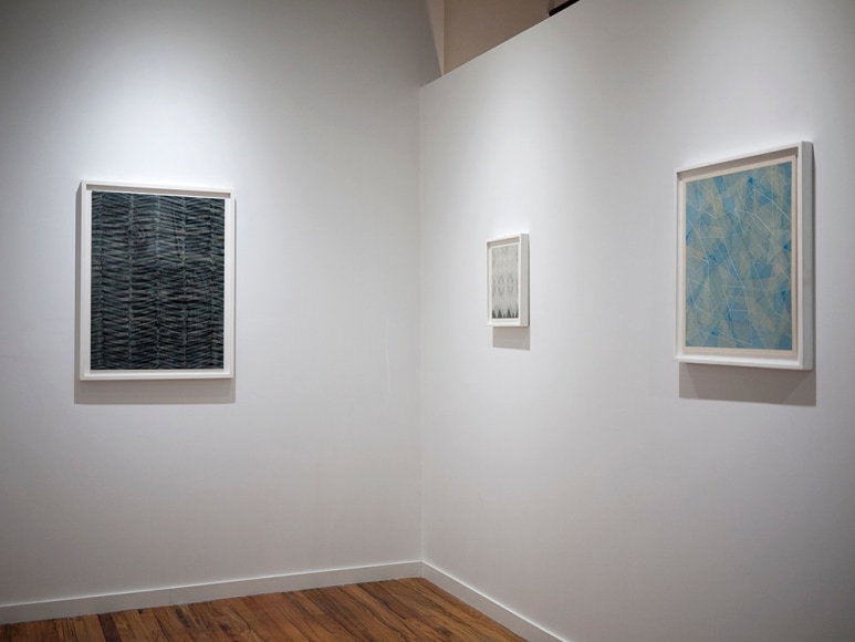 Takuji Hamanaka Japanese woodcut and gampi paper collage exhibition installation