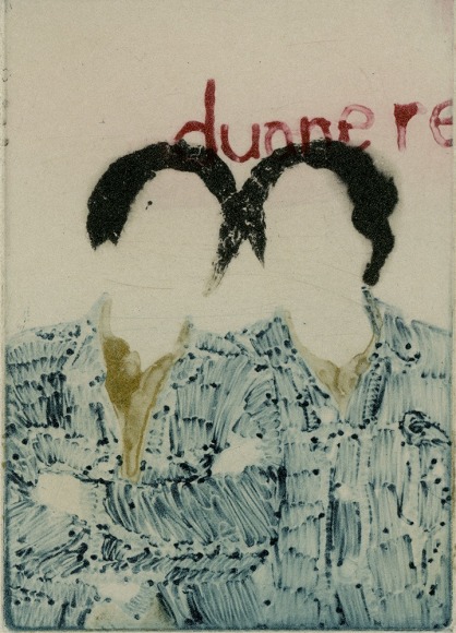 Elin Rodseth ​Passersby 8, 2013 Photopolymer on paper 3 1/2 x 2 7/8 in. / 8.89 x 7.37 cm. Edition of 20