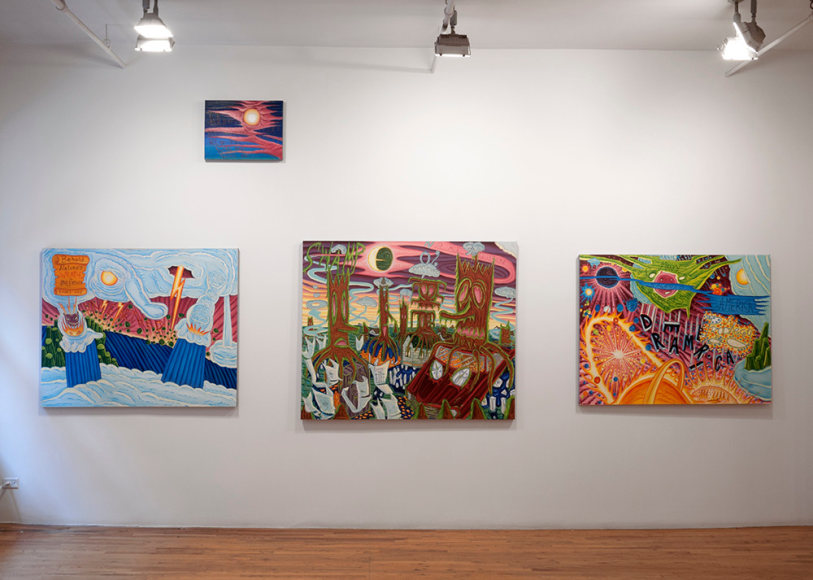 david sandlin paintings on wall