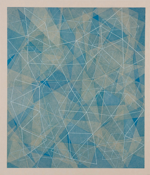 Takuji Hamanaka ​Where Are We Supposed to Go?, 2009 Japanese woodcut with Gampi paper collage 22 1/2 x 19 1/2 in. / 57.2 x 49.5 cm.