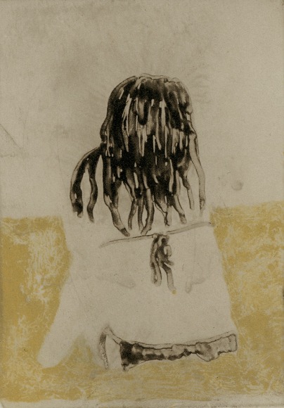 Elin Rodseth Passersby 7, 2013 Photopolymer on paper 3 1/2 x 2 7/8 in. / 8.89 x 7.37 cm. Edition of 20