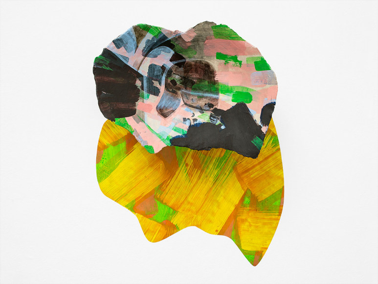 Rachael Gorchov Acrylic on ceramic wall sculpture