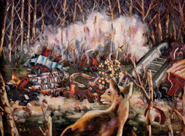 Mariano Ching, There are Things in the Woods, painting series, 2016