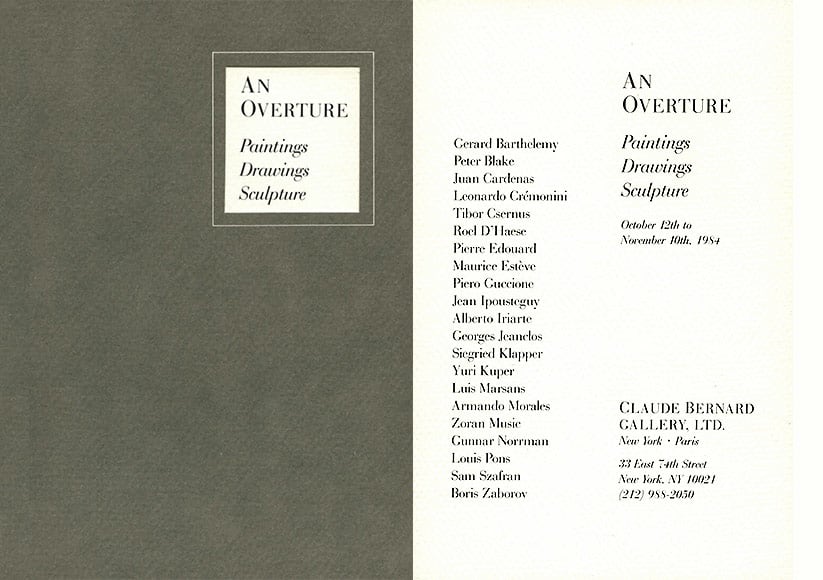 An overture group exhibition New York