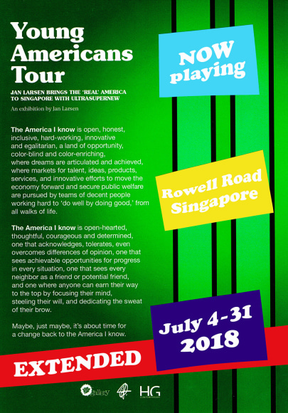 Exhibition Poster for Young Americans Tour at Hoerle-Guggenheim Gallery in Napa Valley