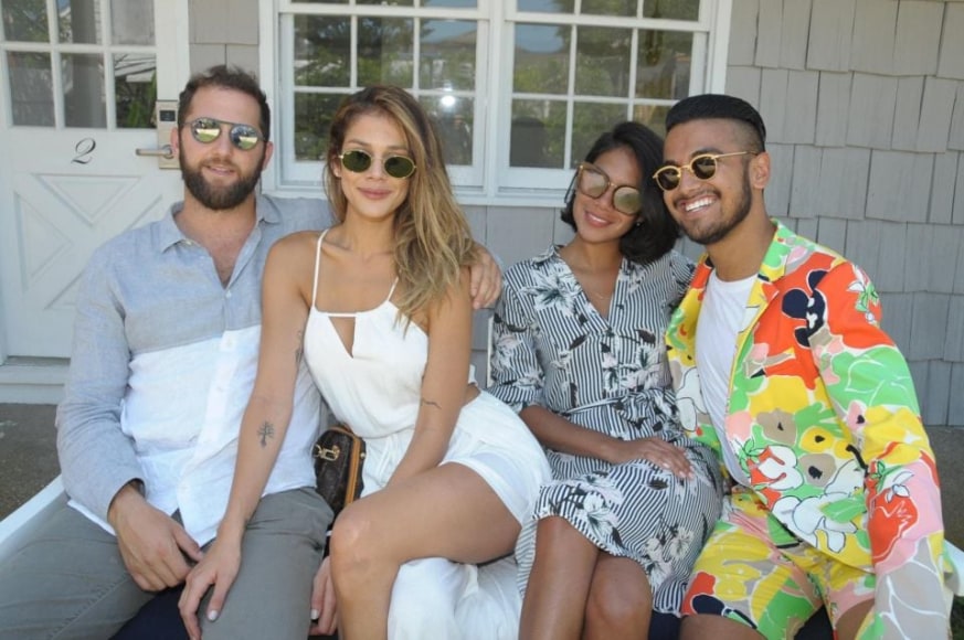 Bernard Schwartz, Alyz Henrich, Carolain Balanta, Elijah Viema attend art brunch