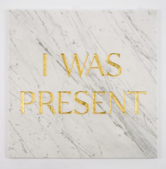 Tombstone Engraved "I Was Present" by Tim Bengel at Hg Contemporary