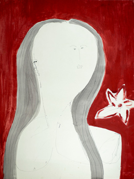 Bas Jan Ader, Untitled (Drawing of a woman), Dreiborg Portfolio, ca. 1961