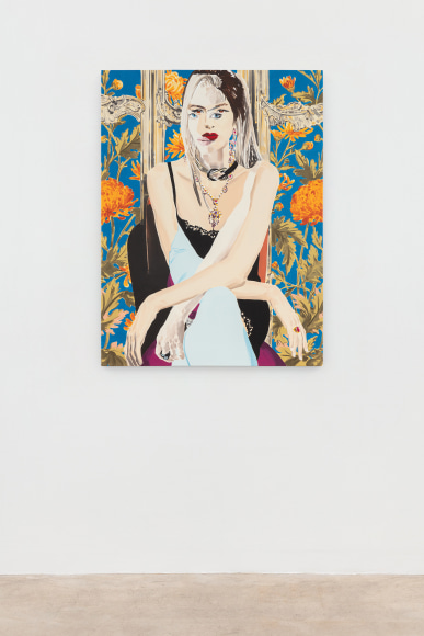 Christiane Lyons, Maria: Arrangement in King&#039;s Blue and Modigliani Ochre, 2020