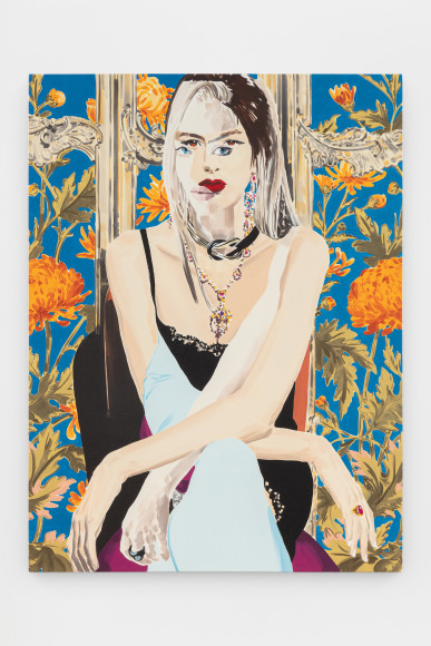 Christiane Lyons, Maria: Arrangement in King&#039;s Blue and Modigliani Ochre, 2020