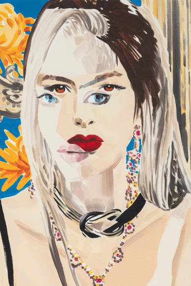 Christiane Lyons, Maria: Arrangement in King&#039;s Blue and Modigliani Ochre, 2020