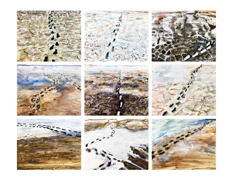 RICHELLE GRIBBLE, Imprints, 2018 (9 panels)