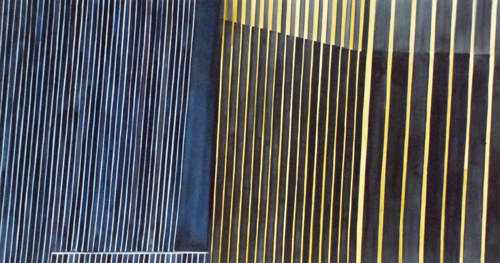 AMY PARK Mini Collage Blue and Gold, 2017