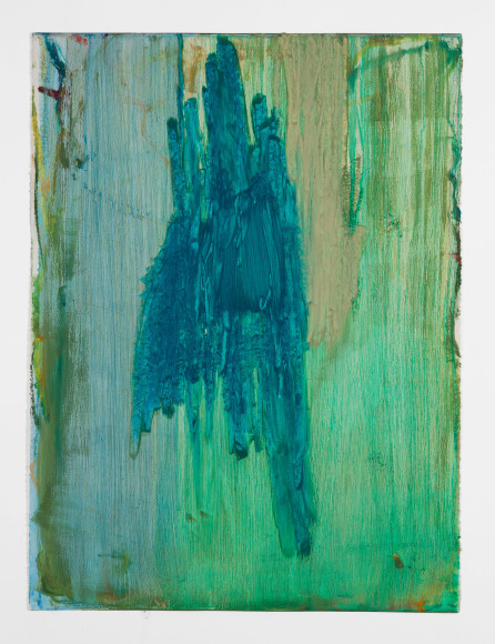 ANASTASIA PELIAS, Untitled (pthalo green and beige), 2014