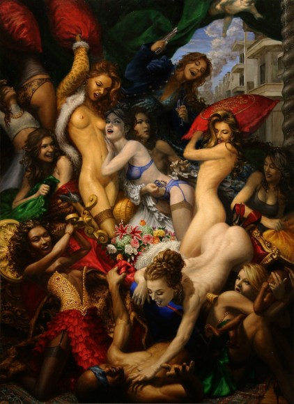 Michael Tole,  A Coalition of Willing Goddesses Topples Mars, Commonly Known as A Death of Sardanapalus, 2018