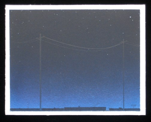 BRIAN BORRELLO Night Sky with Powerlines, 2003