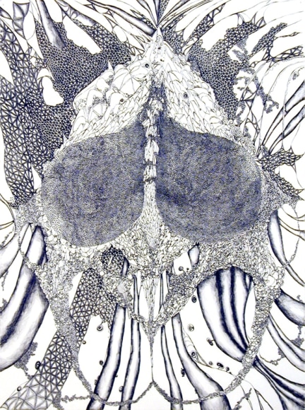 Face Head, 2003, gouache, pencil on paper