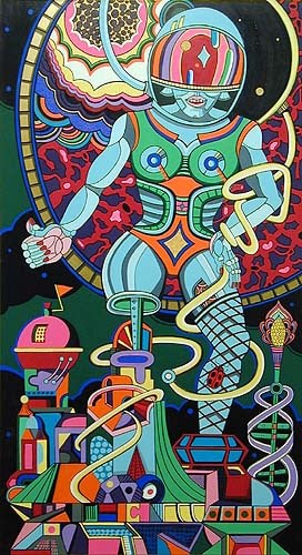 Going Up, 2002&nbsp;, acrylic, collage on canvas