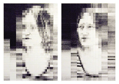 Mary Mary, 2004, graphite on paper (in two parts)