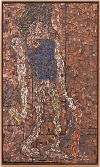 Drought Teaches Magic and Prayer, 2016, smalti, natural stones, fired ceramics, grout, plywood