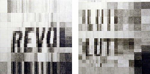 Determined, 2005, graphite on paper (in two parts)